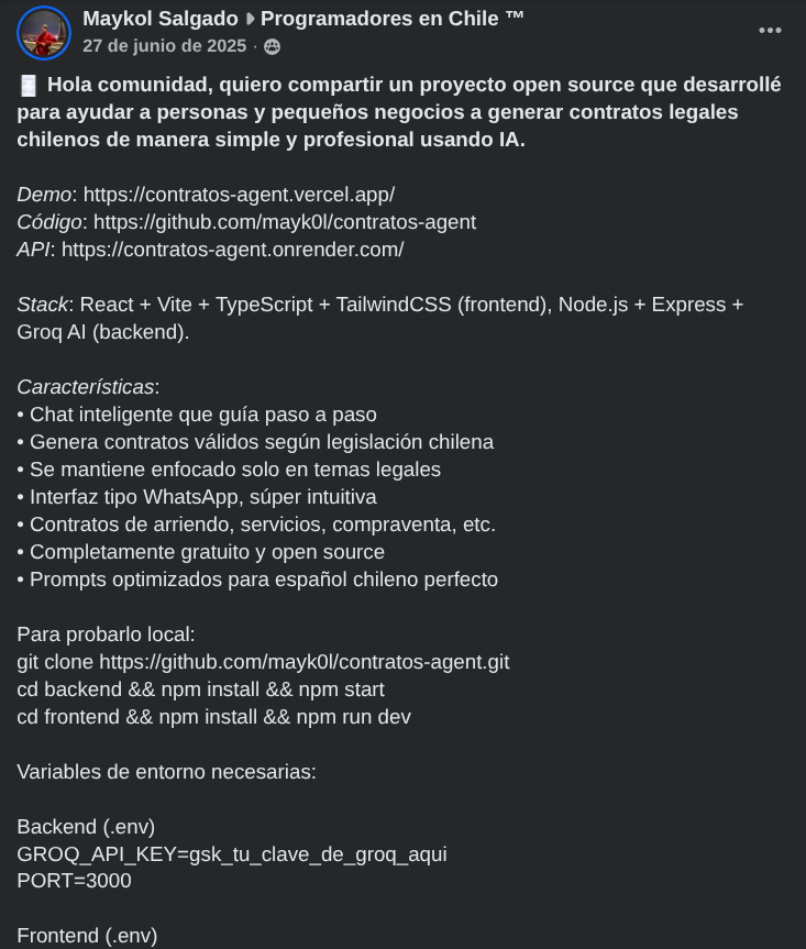 Contratos Agent - Interfaz de chat conversacional