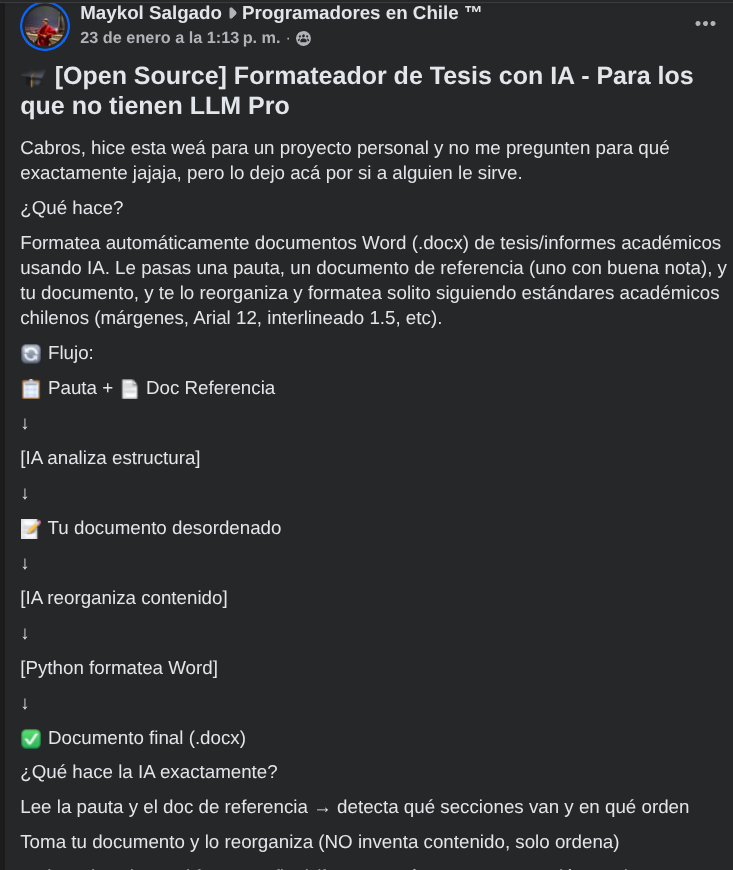 Formateador de Tesis - Interfaz